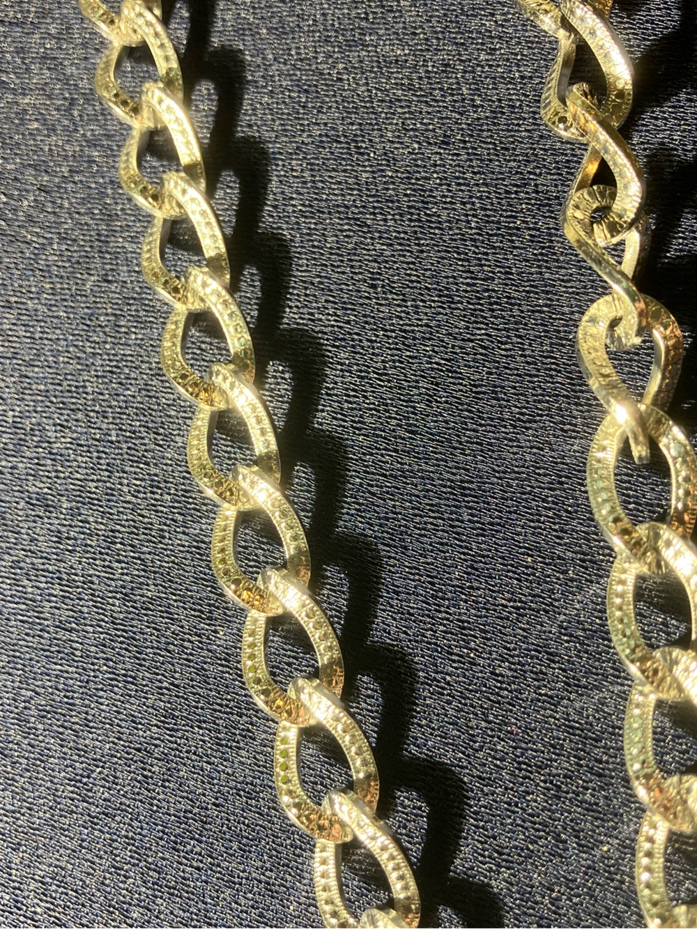 Silver chunky chain necklace by Roget, Vintage, Costume